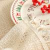 Flower Embroidery Table Cover Beige Table Runner Christmas Lace Tablecloth  Table Decorations