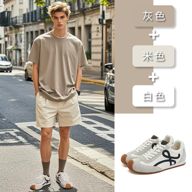 Leather Men's Forrest Gump Shoes 2025 Autumn New Flat-bottomed Sports Moral Training Shoes Casual Versatile Board Shoes Fashion Men's Shoes