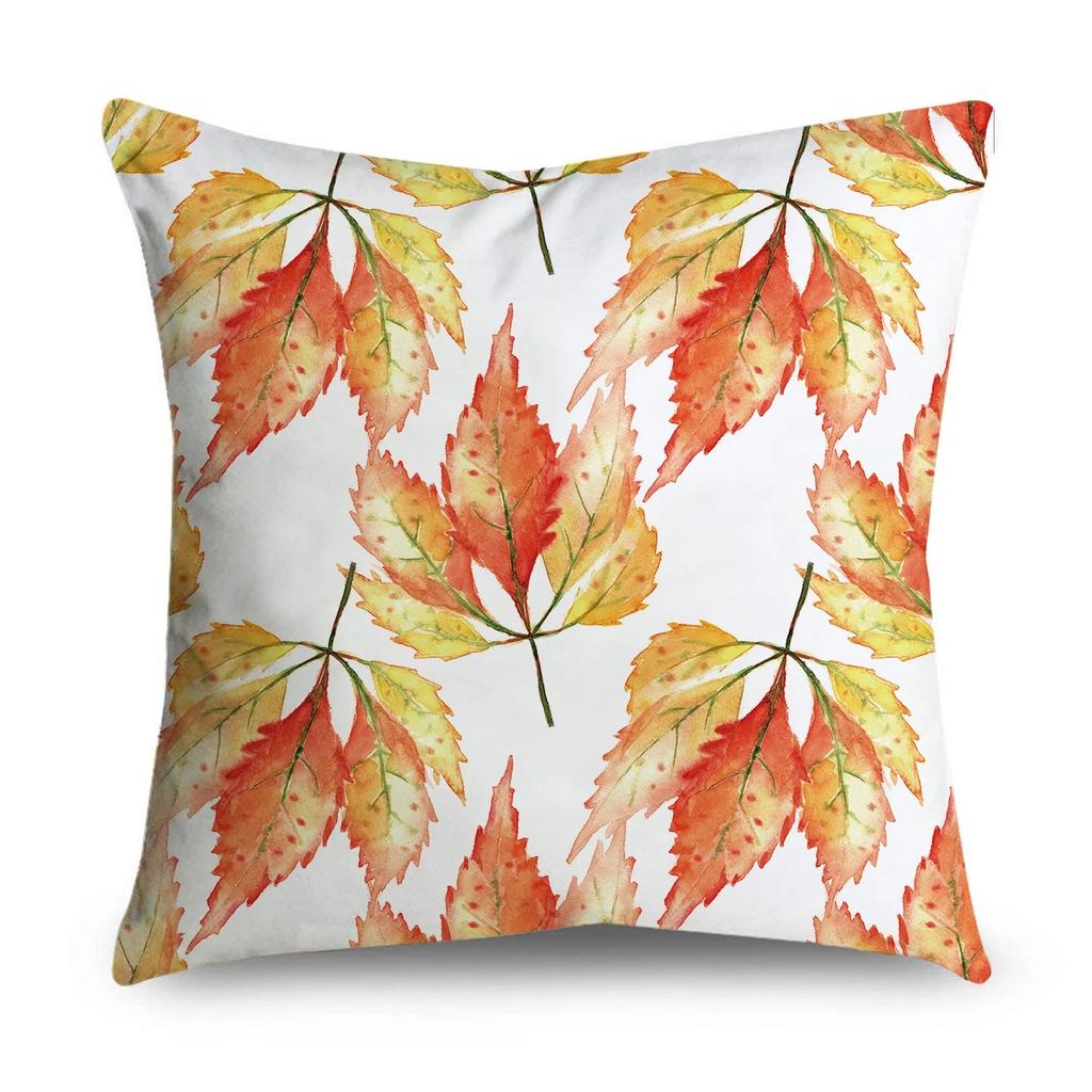 Autumn Cartoon Leaf Pattern Decorative Pillowcase Living Room Office Ornaments Home Pillowcase