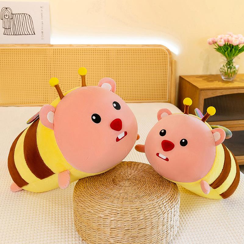 Новая плюшевая игрушка New Bee Husky для девочек, подушка-длинная полоска для сна, домашняя кукла-бобр, подушка