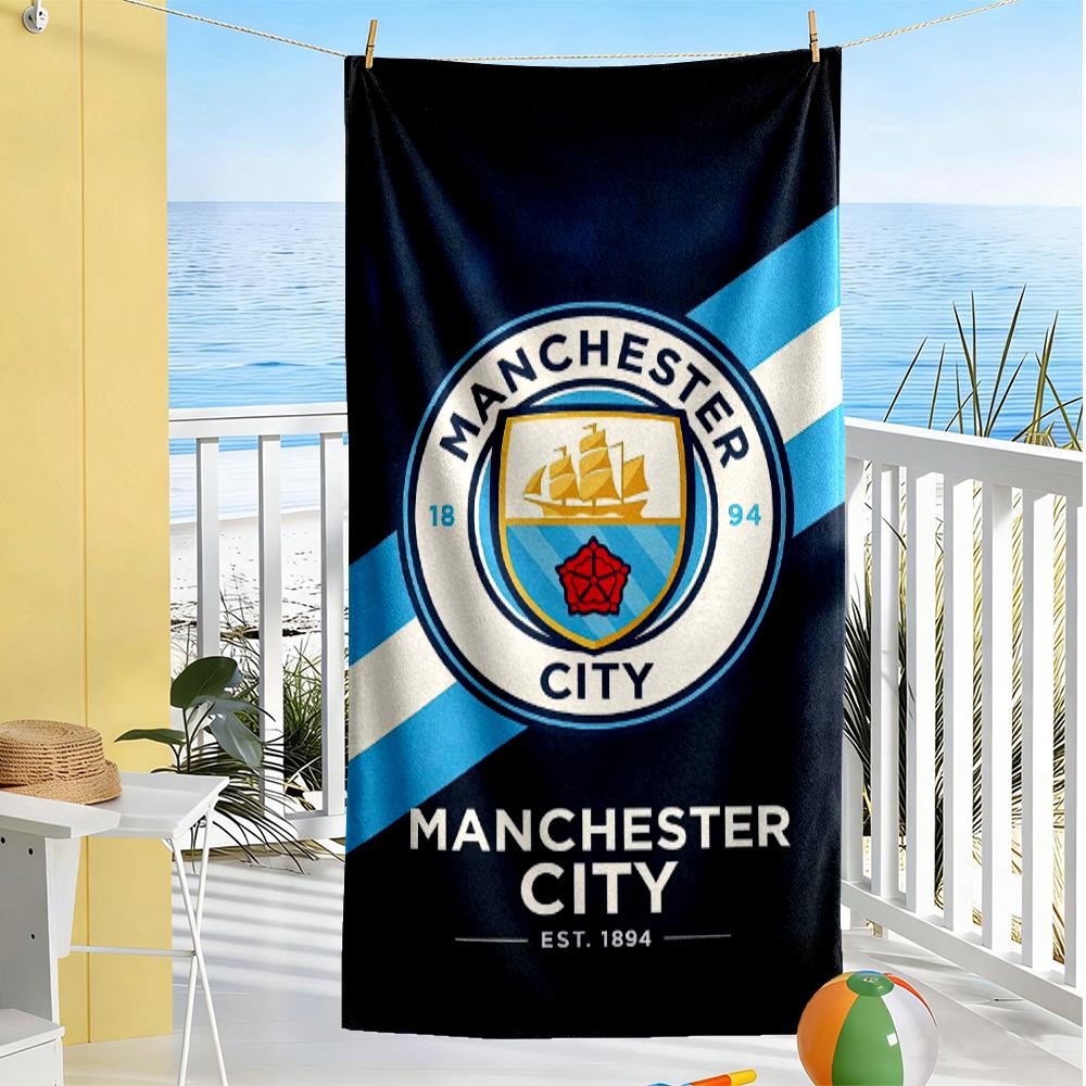 Manchester City Fc Fans Beach Towel High Absorbency & Quick-Dry Comfortable Lightweight