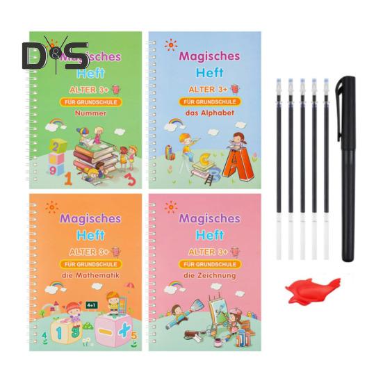 Книга для практики письма от руки для детей Волшебная тетрадь с бороздками для письма Многоразовая рабочая тетрадь для практики письма Детский сад Дошкольные принадлежности для детей