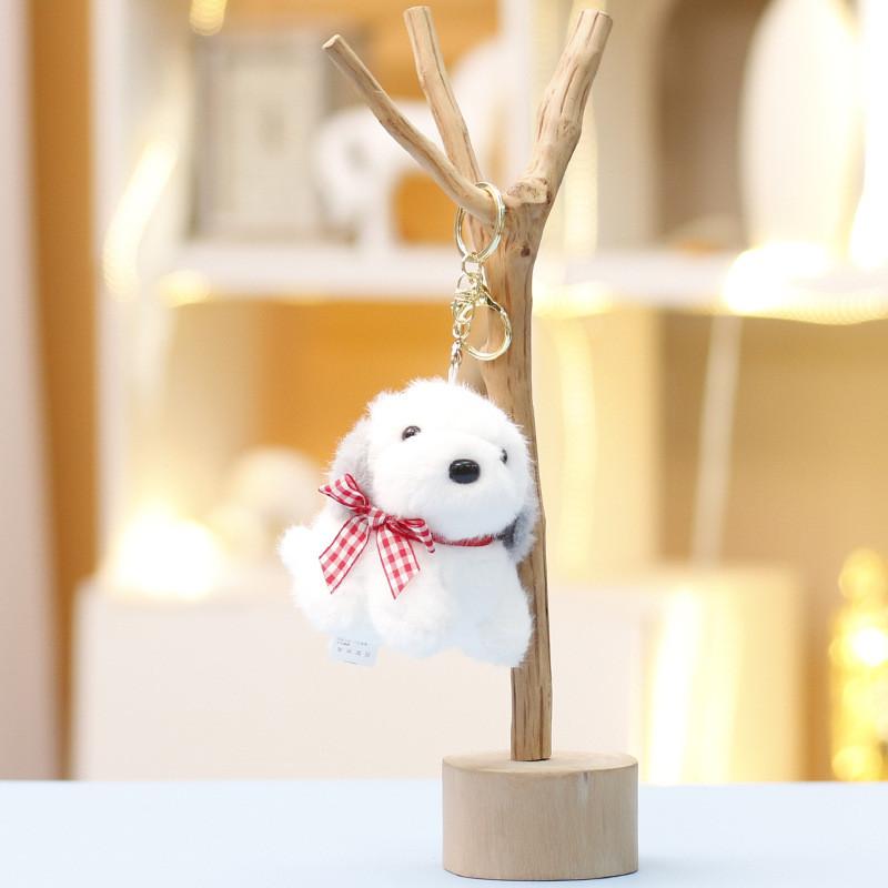 Adorable Animal Plush Dog With Keyring For Gift And Bag Accessory