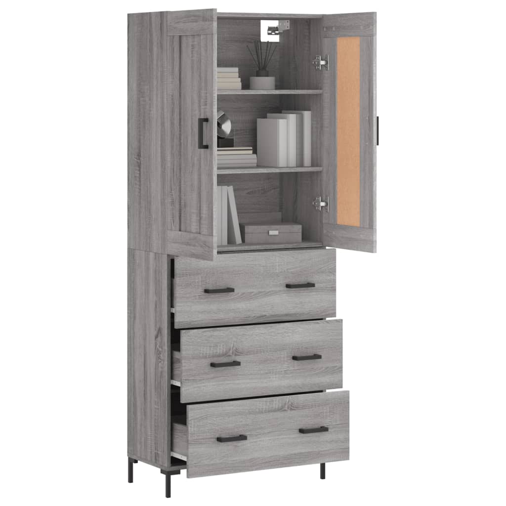 Highboard Grey Sonoma 69.5 x 34 x 180 cm Particleboard