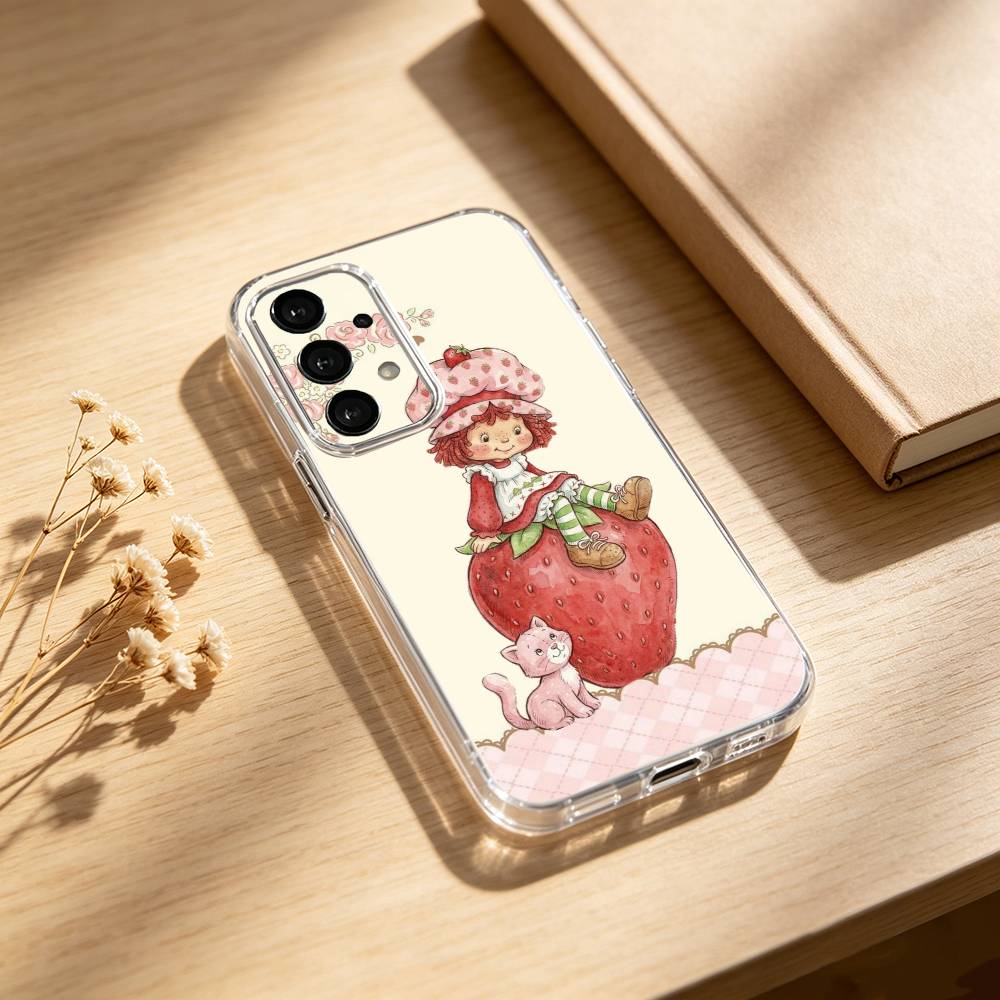 S-Клубничный S-Клубничный Торт Волна Чехол для телефона Для Samsung S25,24,21,22,23,30,Ultra,20,Plus,Fe,Lite,Note Прозрачная Крышка