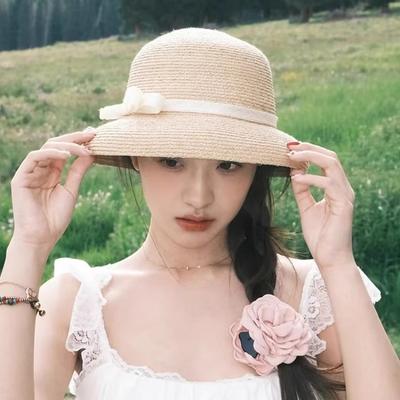 Летняя соломенная шляпа простого плетения с короткими полями, женская шляпка от солнца для маленького лица, ретро шляпа от солнца, ощущение продвинутости