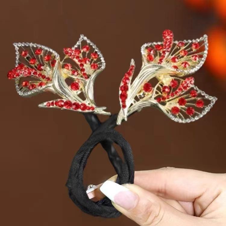 Заколка для волос со стразами и цветами Хвост кита Заколка для волос со стразами и цветами Ленивые бигуди для волос Ловкий пучок