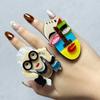 Waterproof Exaggerated Art Ring Irregular Modern Lady Finger Circle  Festival Gifts