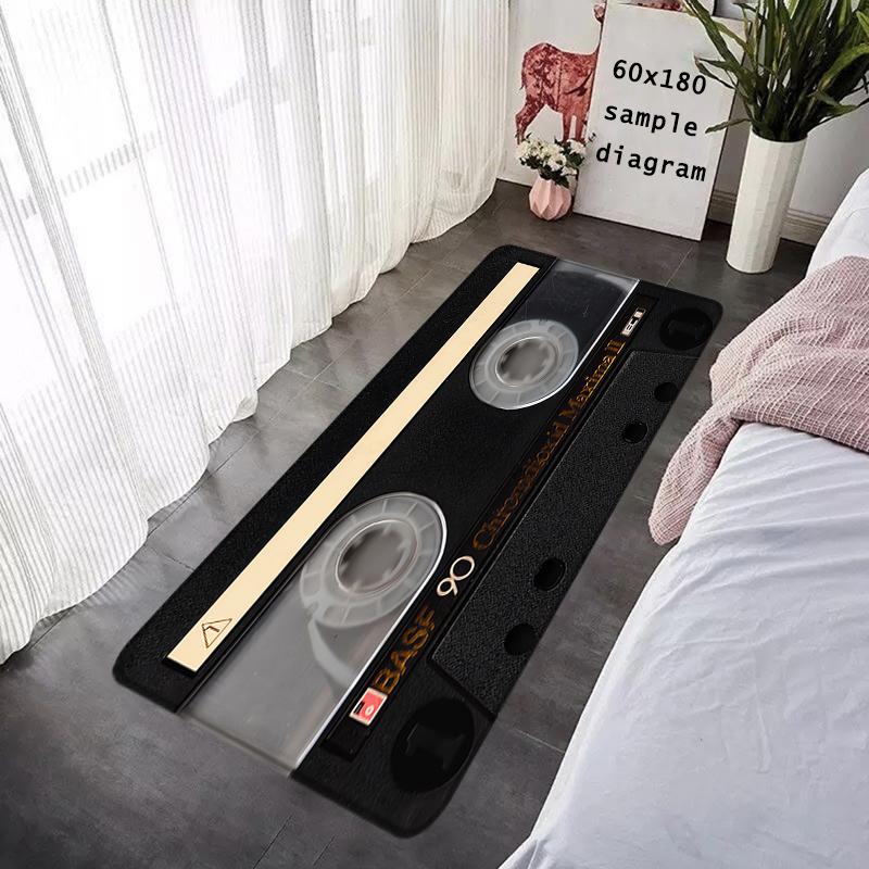 Interior Floor Mat Vintage Cassette Music Tape DJ Doormat Non-slip Foot Rug for Entryway Kitchen Carpet Bedside Mats Home Decor