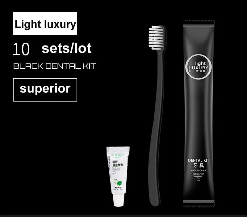 Free Shipping Hotel Club Family Guest Travel Toothbrush and Toothpaste Sets Disposable Dental Kits