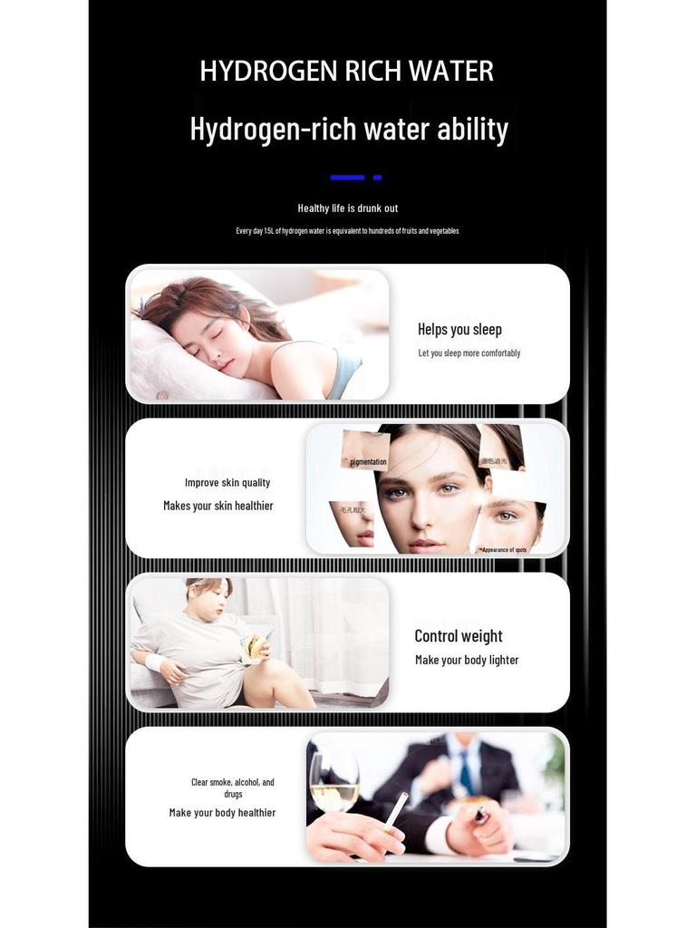 Hydrogen-Rich Water Generator with Patent Design - Electrolysis Cup