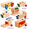 Montessori Early Education Toy Set: Round Ball Coin Box, Object Permanence Drawer & Textile Drum for Toddlers 0-3 Years