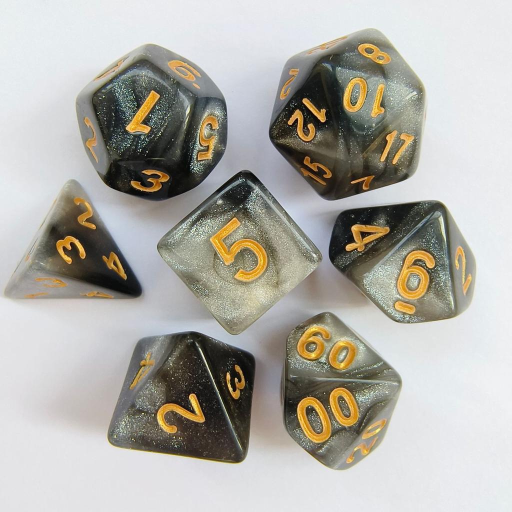 7pcs/lot Polyhedral Dice Set Double-Colors Dice D4 D6 D8 D10 D% D12 D20 for DND RPG Table Games