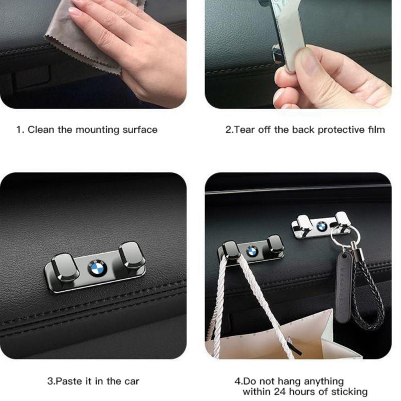 Zinc alloy Car Hook Randomly Pasted Storage Bracket Sticker For BMW X1 X3 X4 X5 E46 E90 F20 E60 E39 F10 M1 M2 M3 M5 M6 E87 M E36 TC9