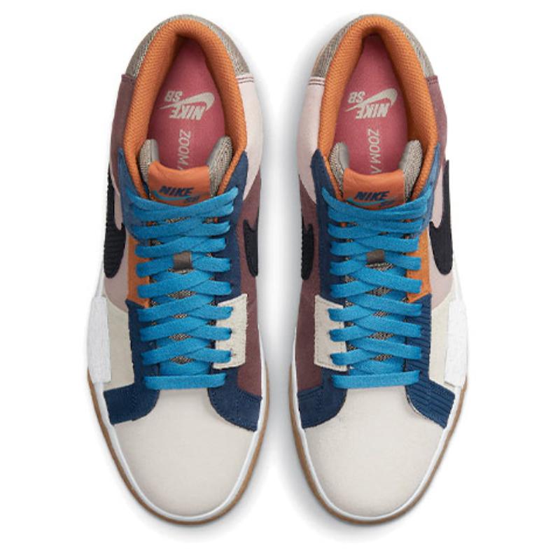 Nike Sb Blazer Mid Mosaic Brown Skateboard Shoes DA8854-600