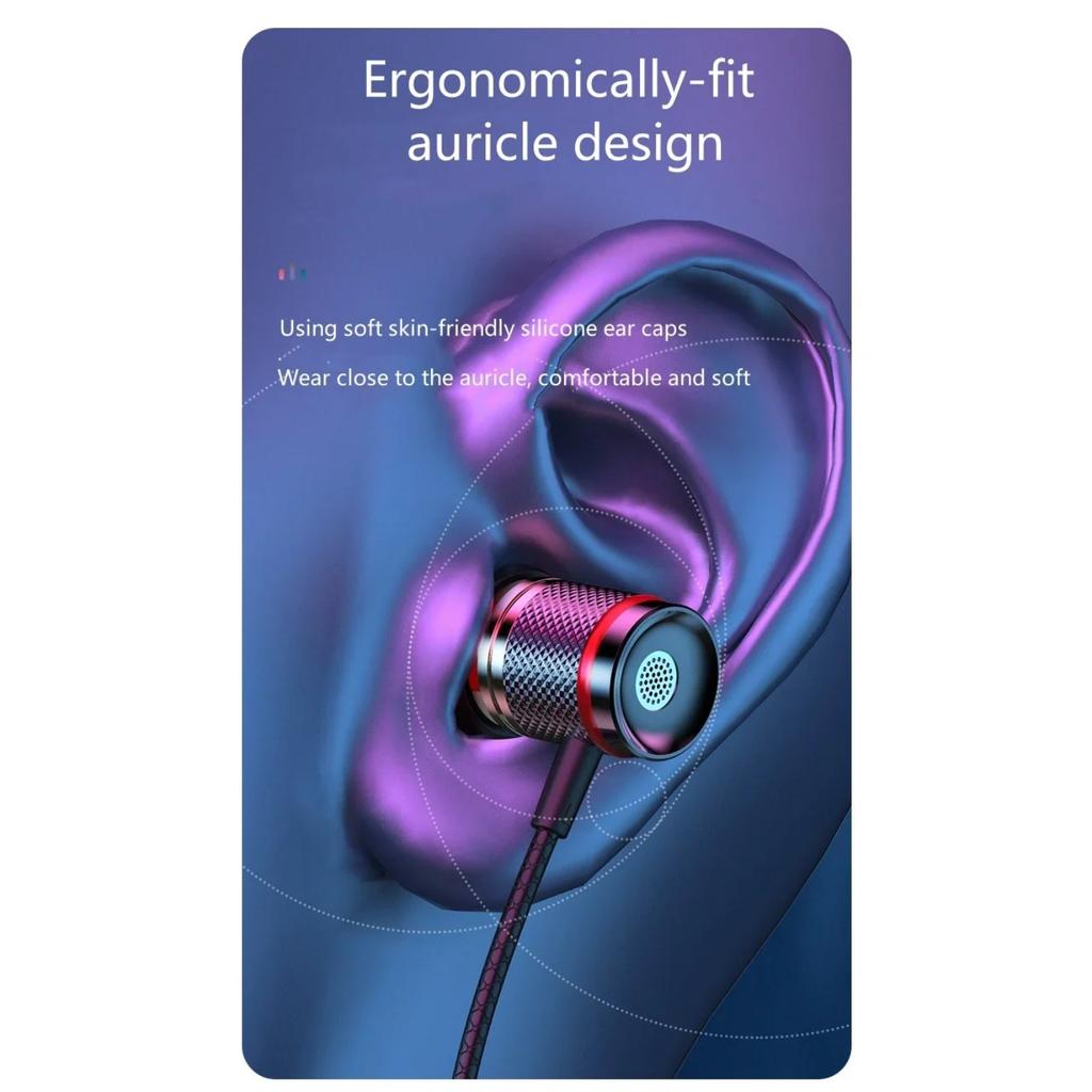 9D HIFI Heavy Bass In Ear Earphone 3.5MM AUX / Type-C Цифровые наушники Стерео Проводная гарнитура с микрофоном Наушники для Samsung Android