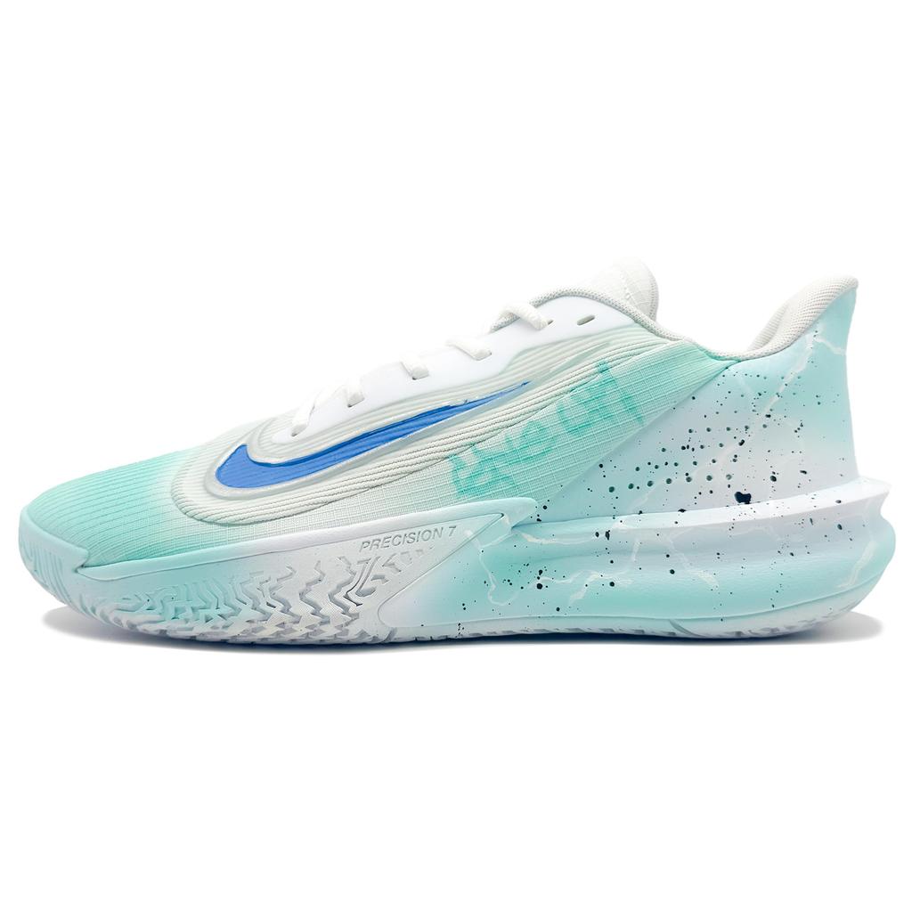 Nike Precision 7 Abrasion Resistant Low top Basketball Shoes Men's Mint Green FN4322-100(Team1108-LD)