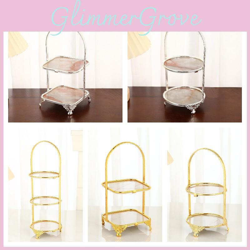 Многоярусный органайзер для подносов с золотой отделкой для дома и в подарок