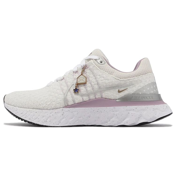 Nike React Infinity Run Flyknit 3 Bling Женские кроссовки Коричневый светло-коричневый металлик-серебристый FB1864-101