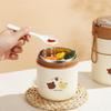 Stainless Steel Double Layers Lunch Box with Spoon Insulated Food Container  Camping