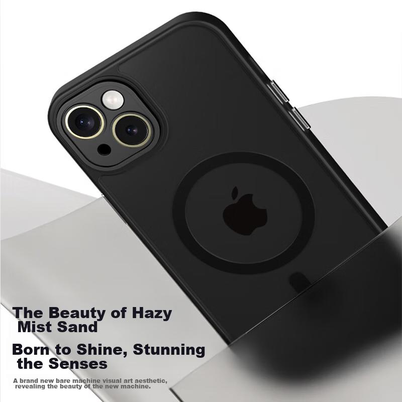 IPhone 14 Case, Apple 14 Protective Cover with Magnetic Wireless Charging, Frosted Anti-Drop Lens Full Protection Soft Edge Case, Ivory White
