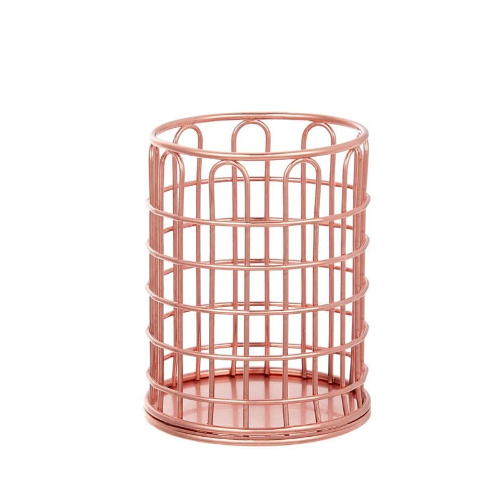 Metal Pen Holder Scandinavian Style Office Storage Exquisite Cosmetic Brush Storage Bucket