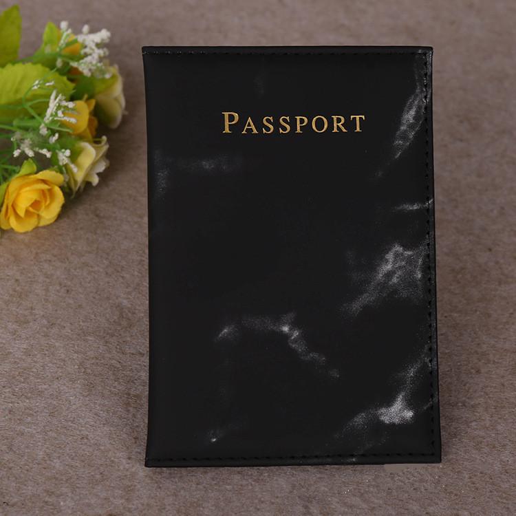 Marble Passport Cover PU Leather Travel Passport Holder Protector Case Organizer Ticket Document Business Credit ID Cards Wallet