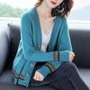 Spring Autumn Solid Color Women's Knitted Cardigan Long Sleeve Korean Loose V-Neck Button Sweaters Coat Female Clothing