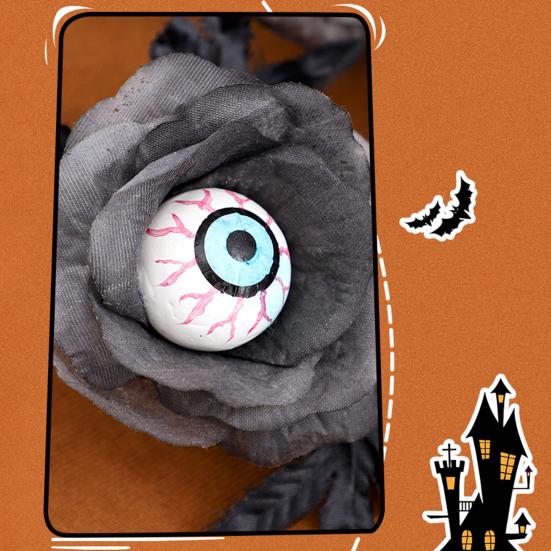 1/2/3 шт. Хэллоуин Искусственный Цветок Глазного Яблока с Черными Кленовыми Листьями Жуткий Готический Поддельный Шелковый Цветок Домашнее Украшение для Стола Искусственная Роза