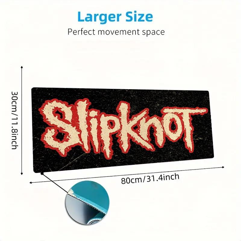Slipknot Red Nonagram Logo Large Gaming Mouse Pad Non Slip Desk Mat for Heavy Metal Band Fan Decor