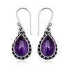 Серьги с натуральным аметистом, грушевидная форма, драгоценный камень, серьги-капли из стерлингового серебра 925 пробы для женщин и девочек
