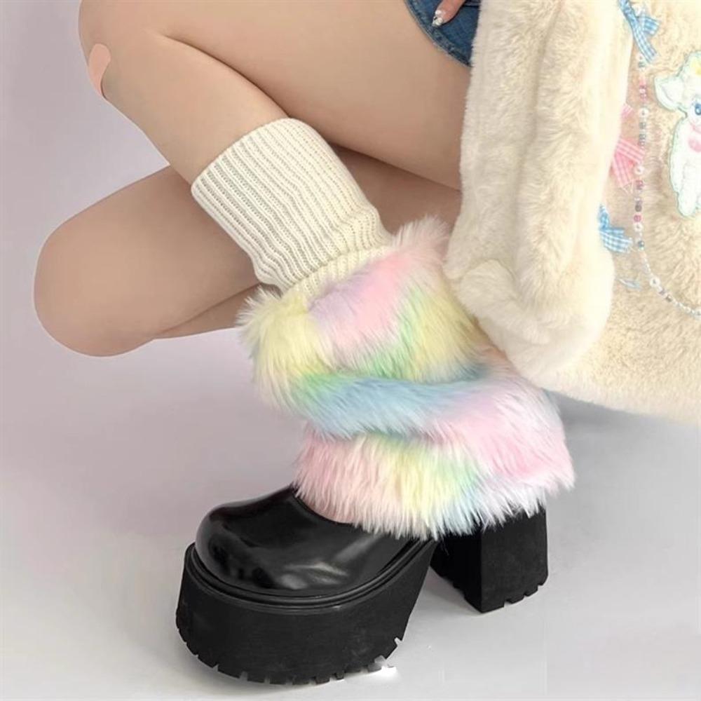 Warm Plush Fluffy Boots Cover Y2K Leggings Leg Warmer New Pile Socks  Gift