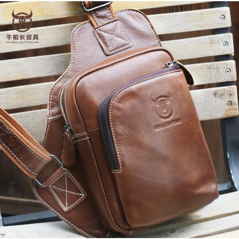 2024 Small FAMOUS Brand Messenger Bag MEN Shoulder BAGS Fashion GENUINE Leather MALE Crossbody Bag Zipper Buckle