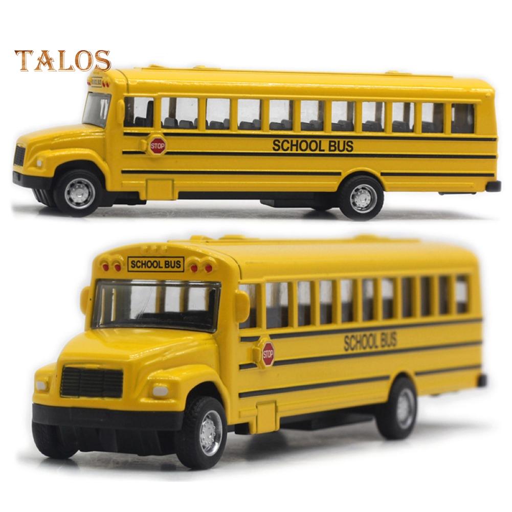 Talos Alloy Pull Back Модель школьного автобуса Коллекция автомобилей Детский автомобиль Игрушка
