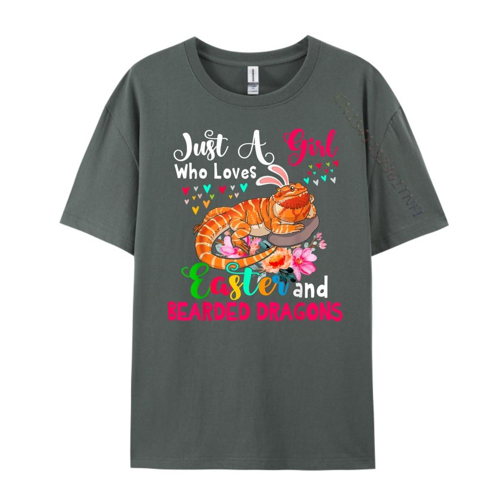 Just A Gift Who Loves Easter And Bearded Dragons Designer Clothes Unisex Funny T Shirts Normal 3d Printed T Shirts Unisexs Clothing