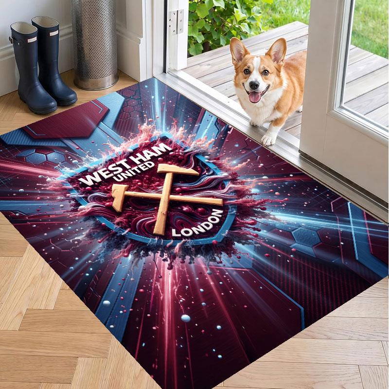 Soft Floor Carpet West Ham United Football Pattern Area Rug Decorative Mat For Home Room Decoration