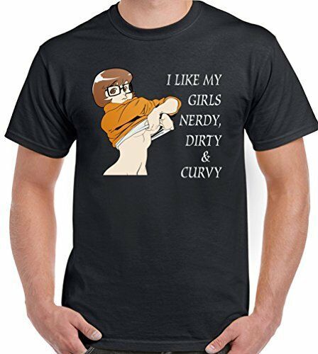 Scooby Doo T-shirt Velma Dirty Curvy Nerdy Mens Funny Inspired Biker Tattoo