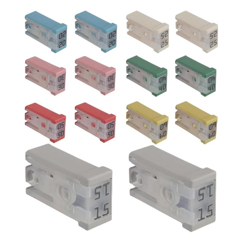 10 ШТ 15A 20A 25A 30A 40A 50A 60A 32V Миниатюрные прорезные автомобильные предохранители-картриджи формы MCASE 4