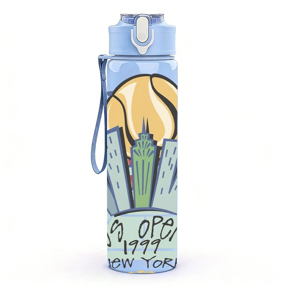 1PC Statue Of Liberty 750ml sports water bottle leakproof straw lid outdoor office home
