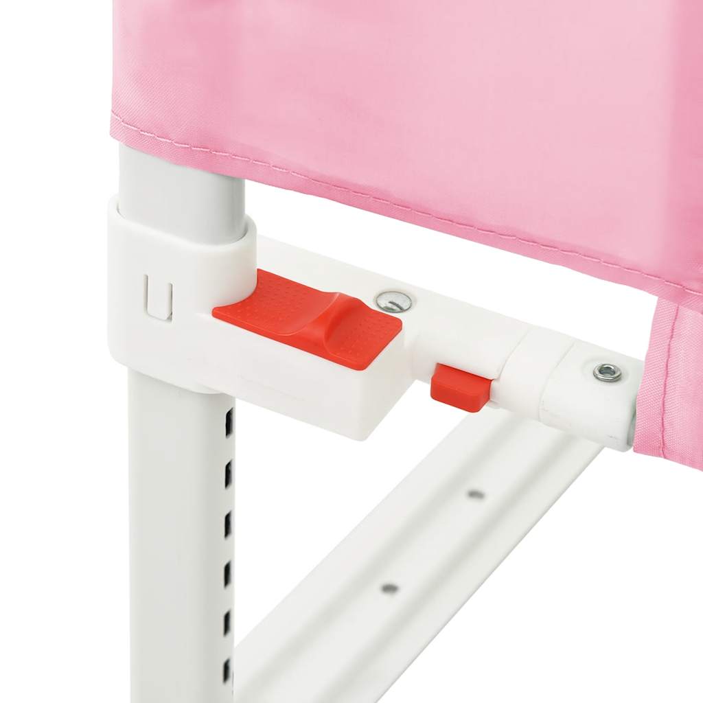 Toddler Bed Safety Rail Pink 140 x 25 cm Fabric