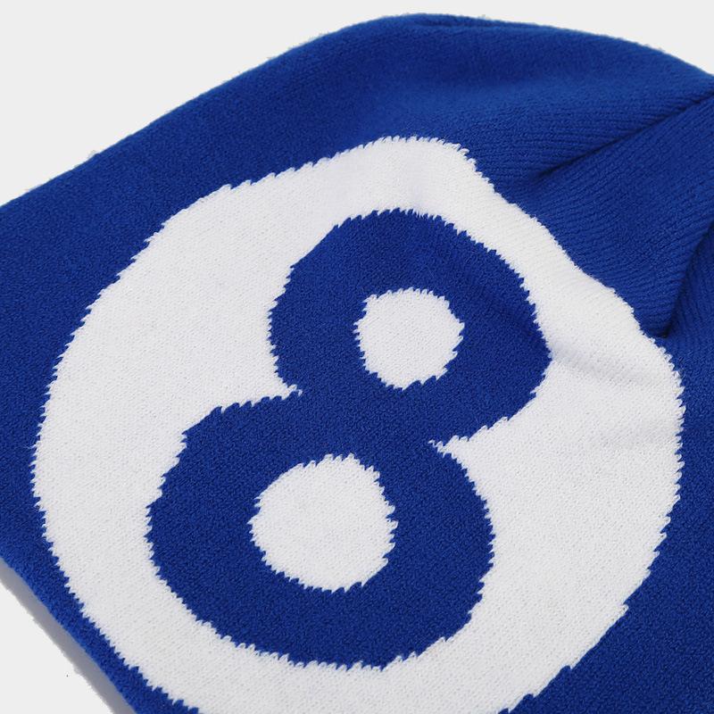 Wholesale Thermal Skull Cap #8 Black Jacquard Knit Beanie Hat Windproof Outdoor Cycling Gear for Travel