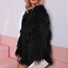 Модное женское пальто средней длины из искусственного меха с круглым вырезом, пальто Мао Мао стройнит