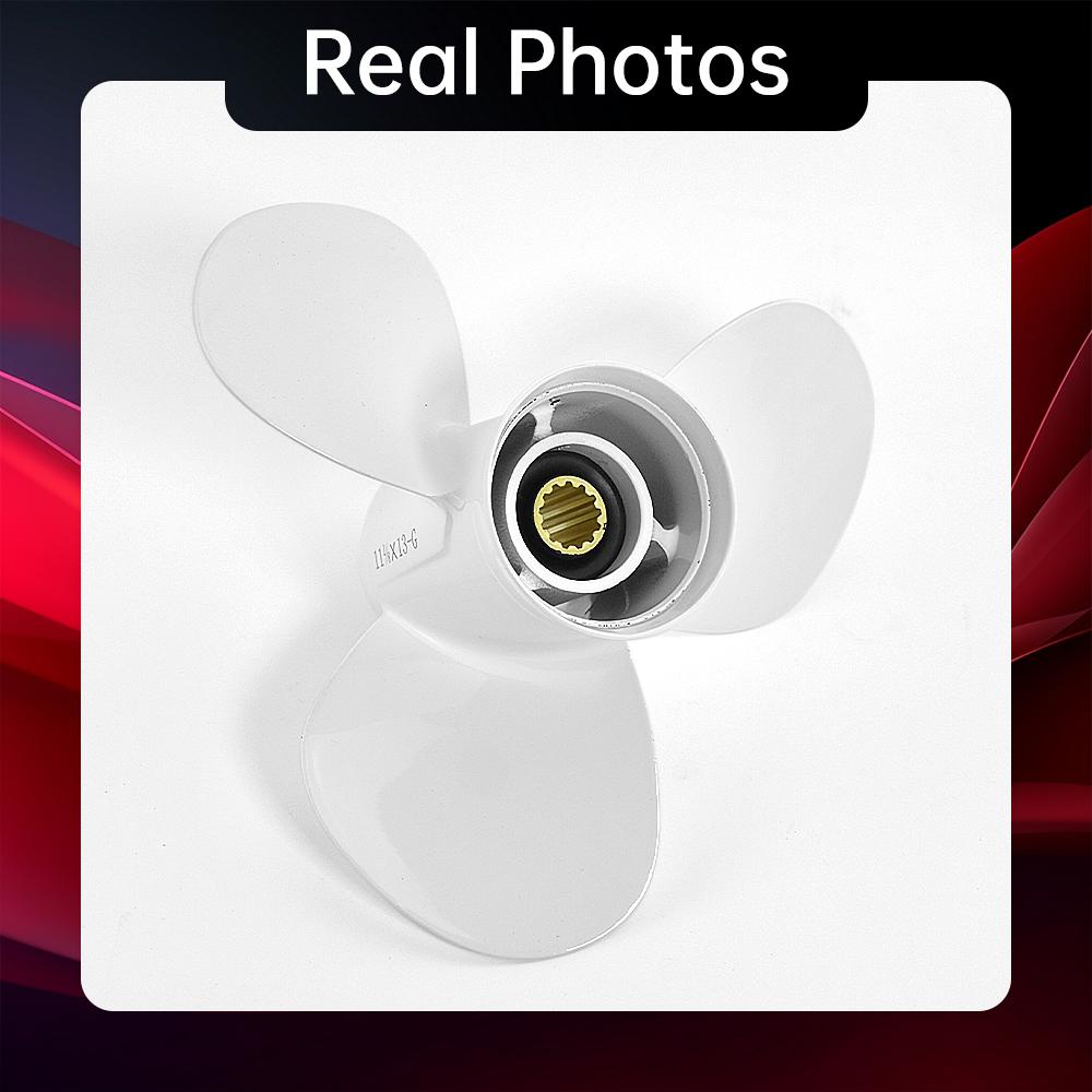 3-лопастной винт для двигателей Yamaha мощностью 20–60 л.с. | Деталь № 663-45945-02 | 11-1/8 х 13 | Лодочный двигатель из алюминиевого сплава, деталь 13, шлицы