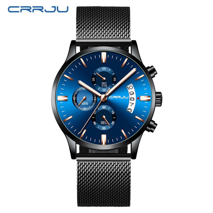 CRRJU New Six-pin Men's Casual Personality Watch Fashion Popular Men's Watch Student Watch
