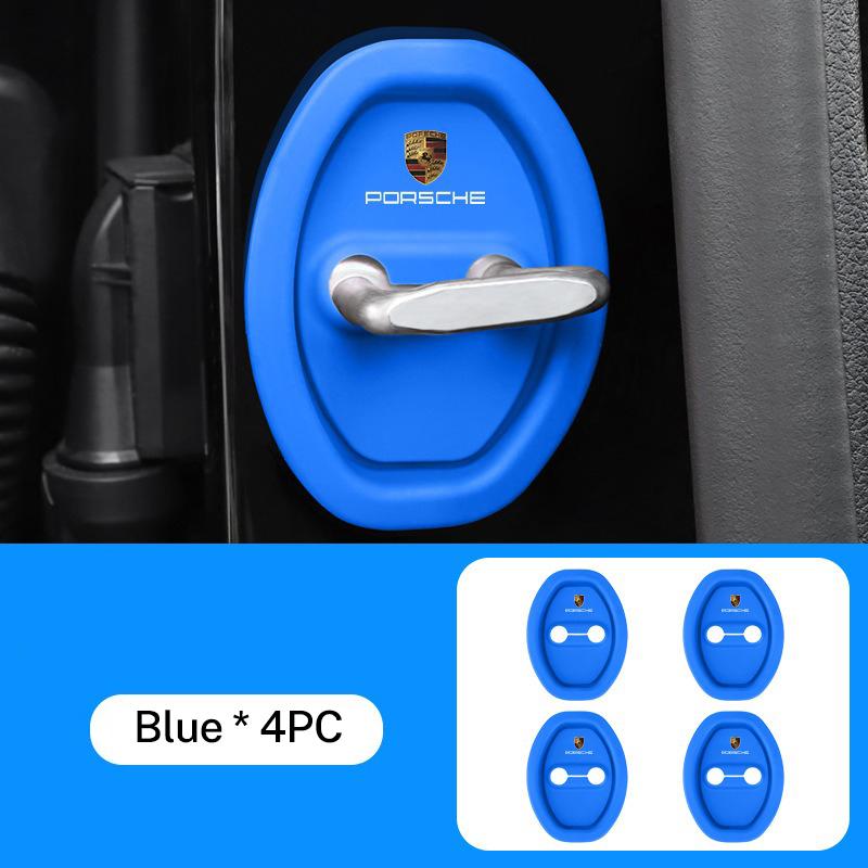 AFEBO1 Car Door Lock Buckle Protection Cover Elastic Anti-Collision For Porsche Cayenne Macan 911 Panamera 718 Taycan 918-Spyder 928 96
