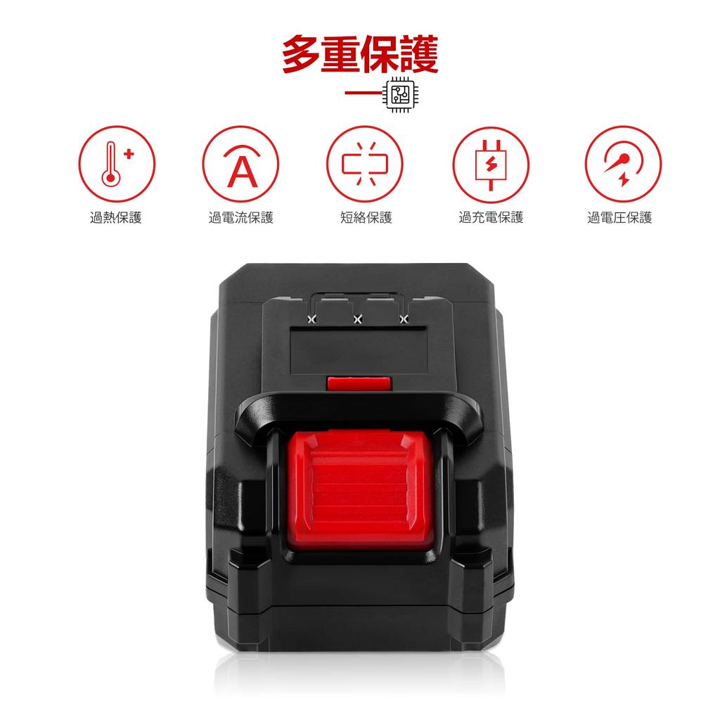 Совместимый с POWITEC 20 В K16811 набор из 2 предметов Совместим с серией 6.0 Ач QM-20V/VOL-20V