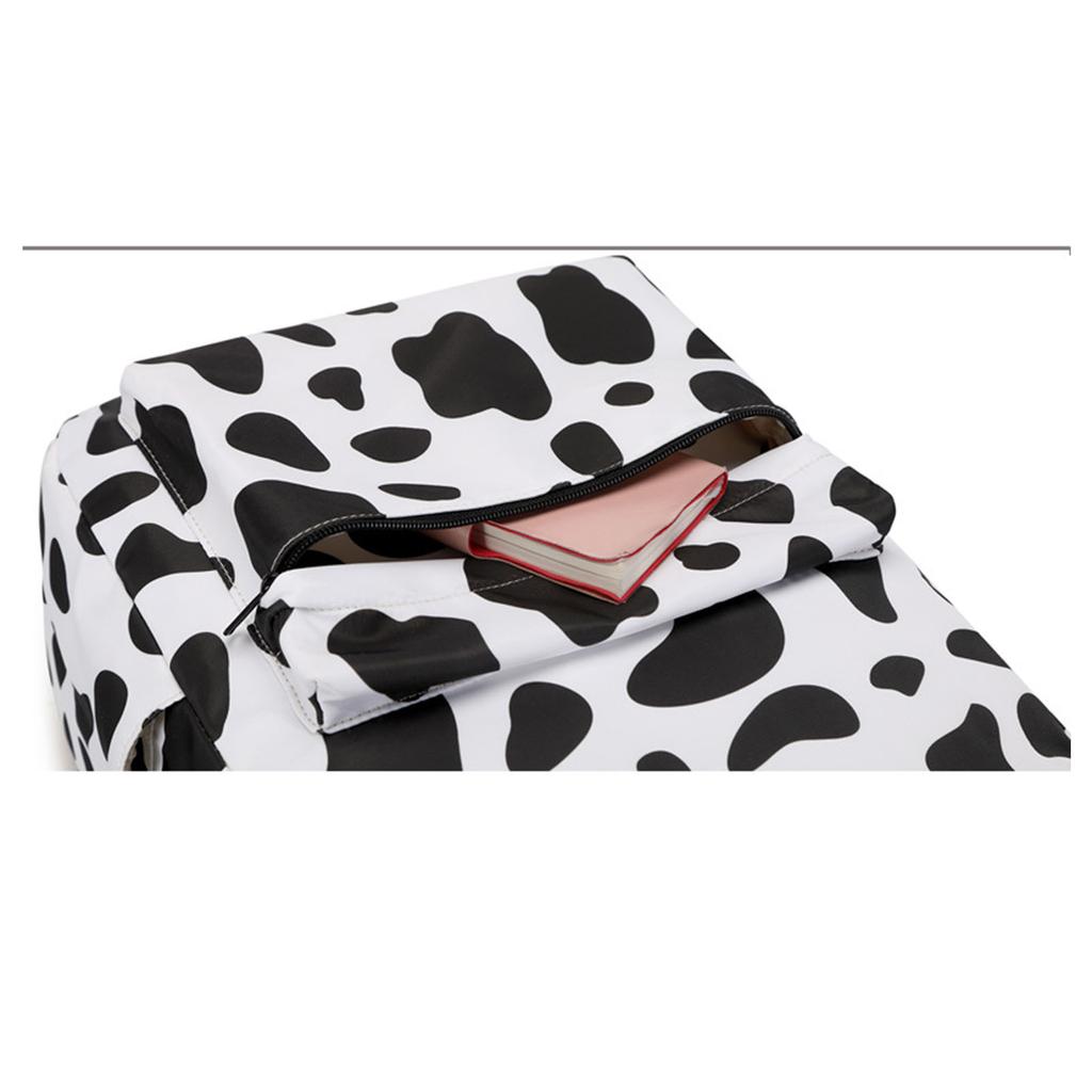 Cute Cow Print School Backpack for Girl Boy Teens Bookbag Set Laptop Daypack Lunch Tote Pencil Bag Schoolbag