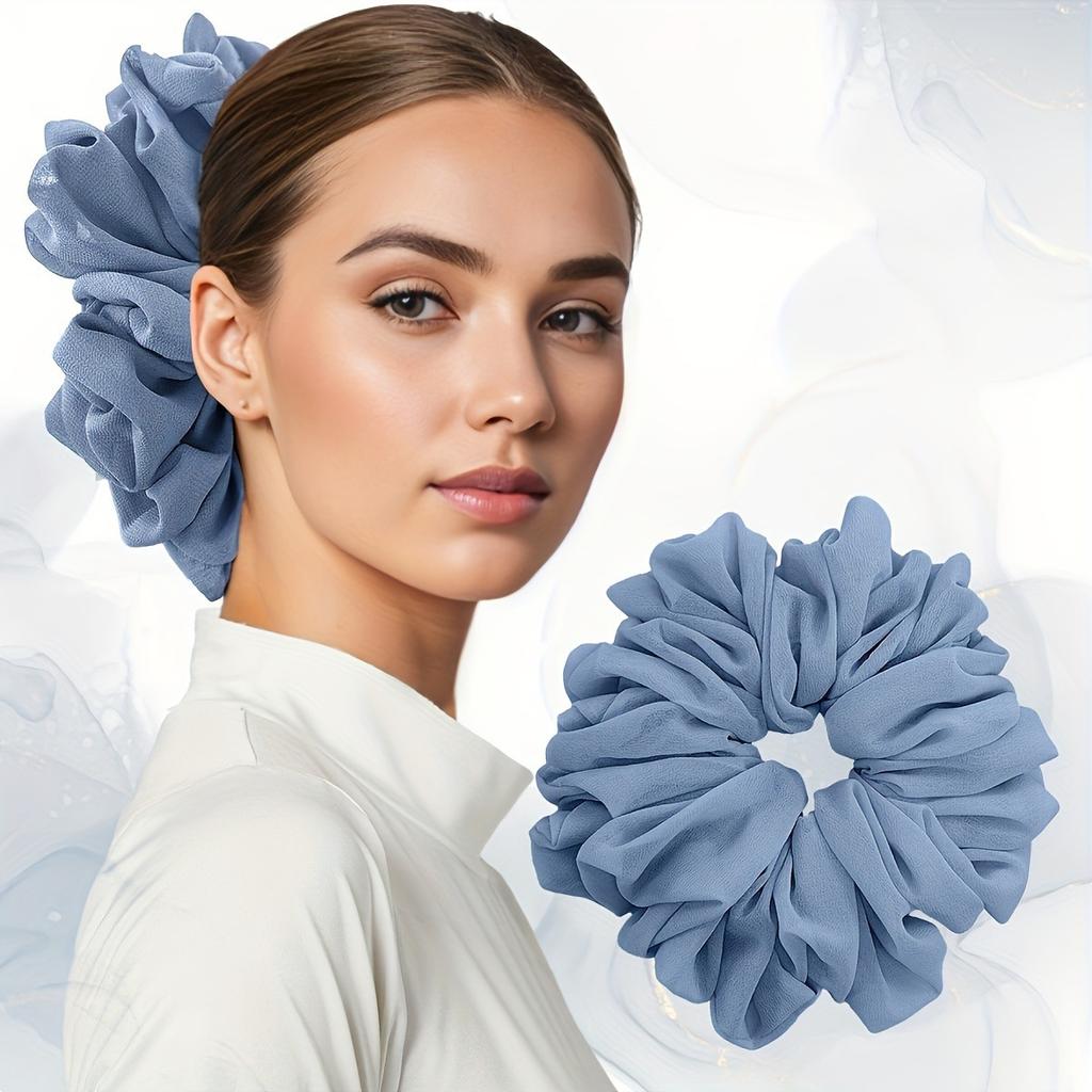 Large Chiffon Scrunchies for Women Satin Elastic Hair Ties Ponytail Holder Headwear Hair Ties Fashion Intestine Ring Hair Band
