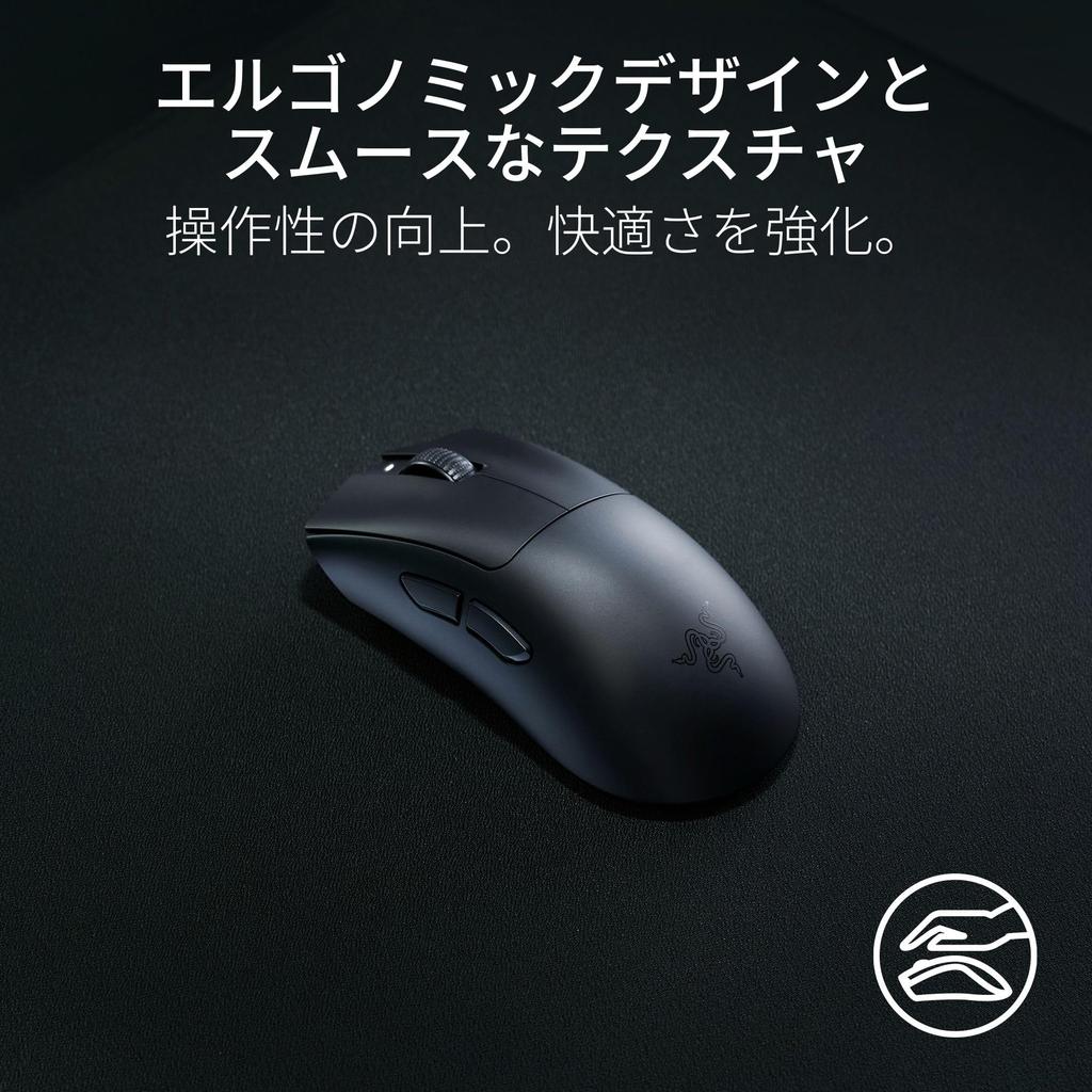 Razer DeathAdder V3 HyperSpeed Беспроводная игровая Компактный дизайн Обеспечивает естественную Поддержка когтевого и пальцевого хватов Обеспечивает быстрый и точный курсор
