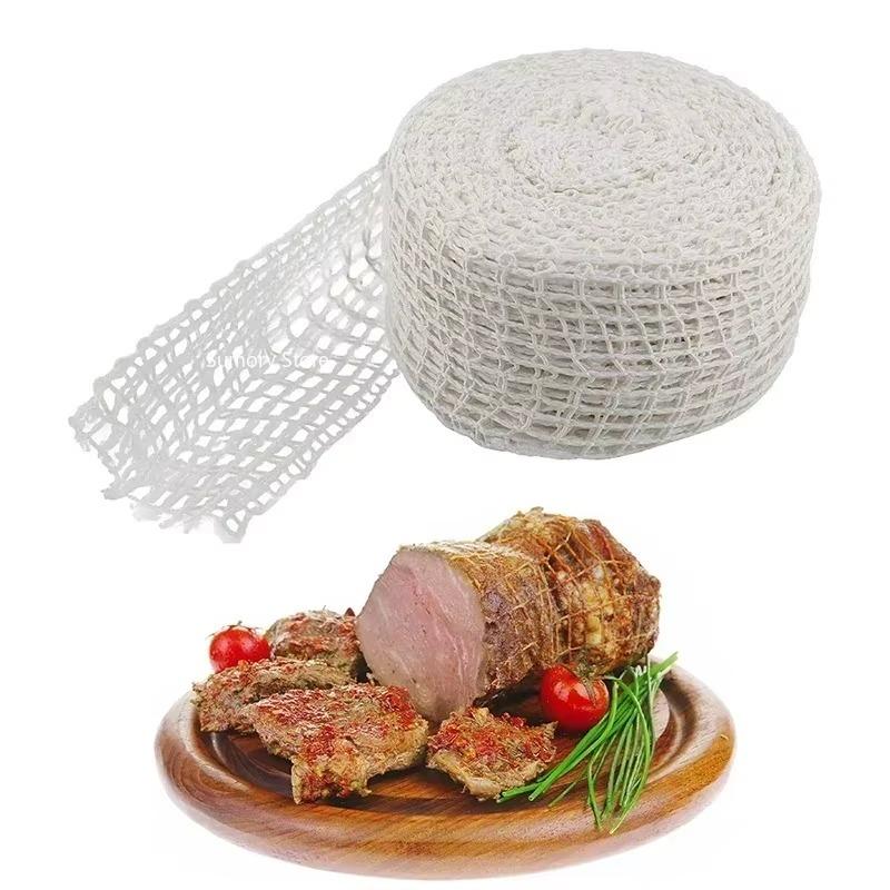 1/3m Roll Cotton Meat Netting Ham Sock Sausage Pork Butcher Twine Net Fixed Non-slip Kitchen Bacon Net Bag Rope Packaging Tools
